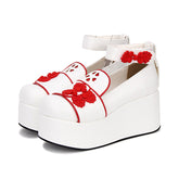 Klassische Lolita-Schuhe mit chinesischer Stickerei-Dekoration und dicker Sohle